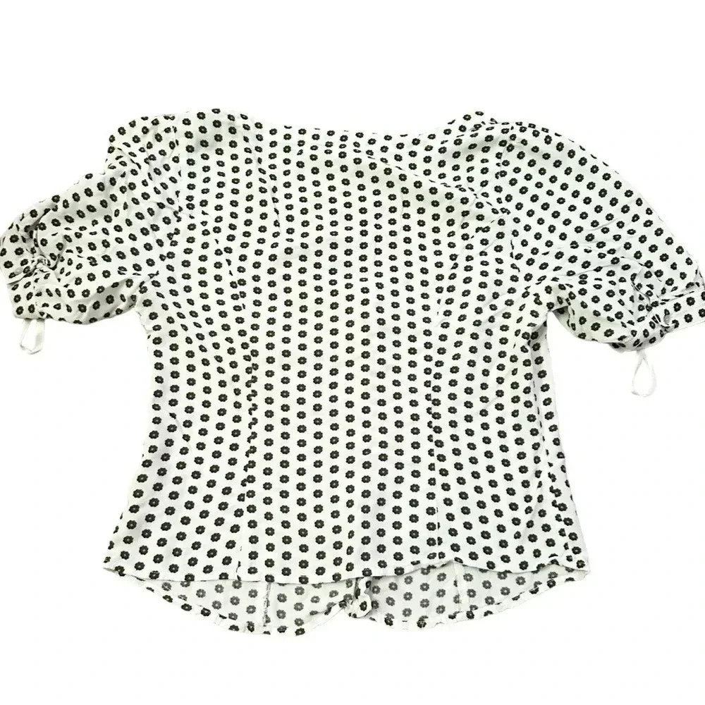Free people• Floral short sleeve button down blouse size medium - Picture 2 of 9